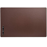 Dacasso Leatherette Desk Mat Rectangular - 30" Width - Leatherette, Velveteen - Chocolate Brown - 1 Each (P3434)