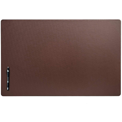Dacasso Leatherette Desk Mat Rectangular - 30" Width - Leatherette, Velveteen - Chocolate Brown - 1 Each (P3434)