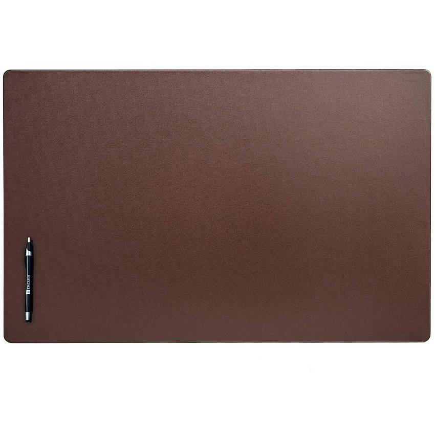 Dacasso Leatherette Desk Mat Rectangular - 30" Width - Leatherette, Velveteen - Chocolate Brown - 1 Each (P3434)