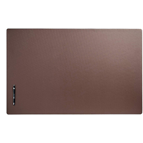 Dacasso Leatherette Desk Mat Rectangular - 38" Width - Leatherette, Velveteen - Chocolate Brown - 1 Each (P3432)