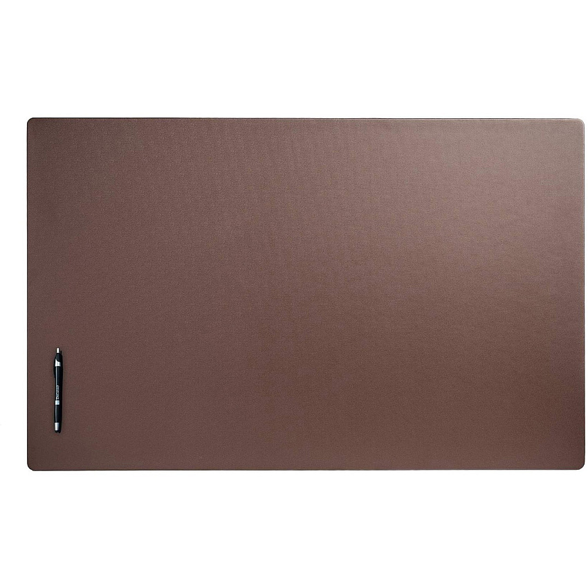 Dacasso Leatherette Desk Mat Rectangular - 38" Width - Leatherette, Velveteen - Chocolate Brown - 1 Each (P3432)