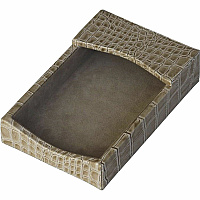 Protacini Breeze Beige Italian Patent Leather 4" x 6" Memo Holder 4" Height x 6" Width - Italian Leather, Suede - Breeze Beige - 1 Each (A6309)