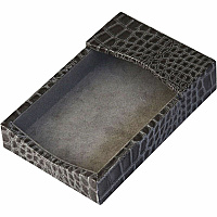 Protacini Castlerock Gray Italian Patent Leather 4" x 6" Memo Holder 4" Height x 6" Width - Italian Leather, Suede - Castlerock Gray - 1 Each (A6209)