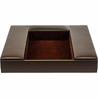 Dacasso Leatherette Enhanced Conference Room Organize Desktop - Chocolate Brown - Leatherette, Velveteen - 1 Each (A3390)