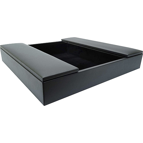Dacasso Leatherette Enhanced Conference Room Organizer Desktop - Gray - Leatherette, Velveteen - 1 Each (A4290)