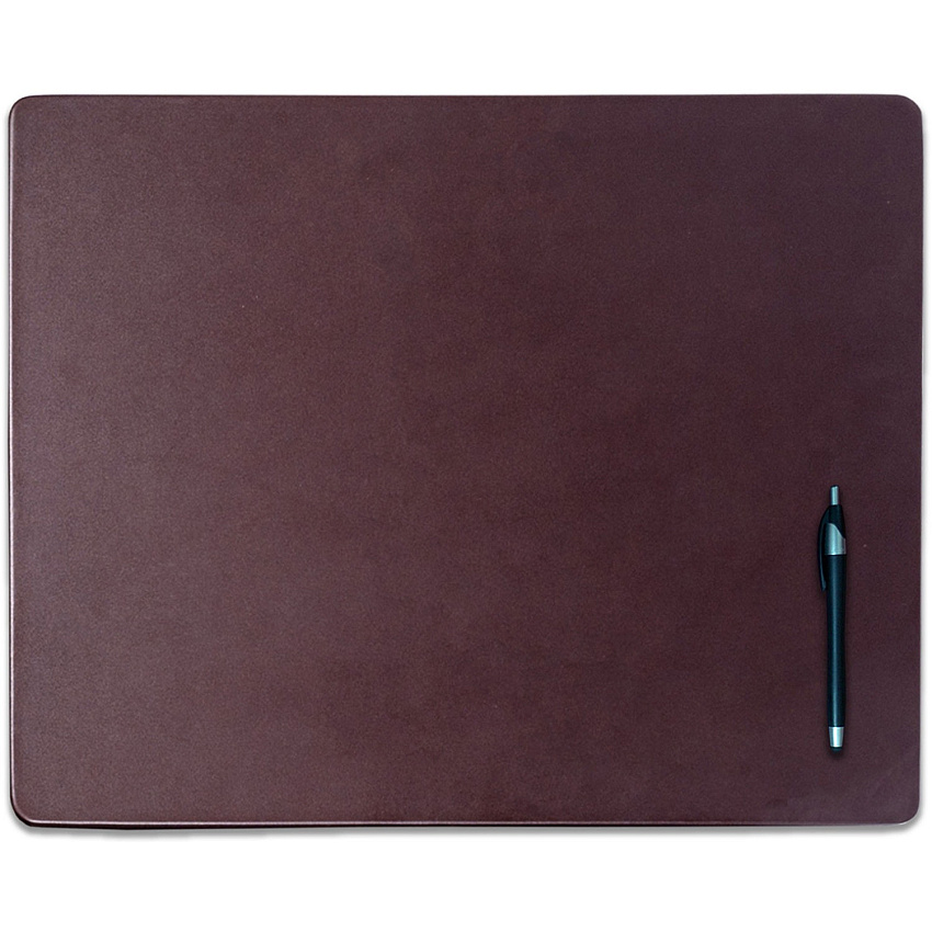 Dacasso Leather Conference Table Pad Rectangular - 20" Width - Top Grain Leather, Velveteen - Chocolate Brown - 1 Each (P3430)