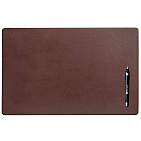 Dacasso Leather Conference Table Pad Rectangular - 22" Width - Top Grain Leather, Velveteen - Chocolate Brown - 1 Each (P3456)