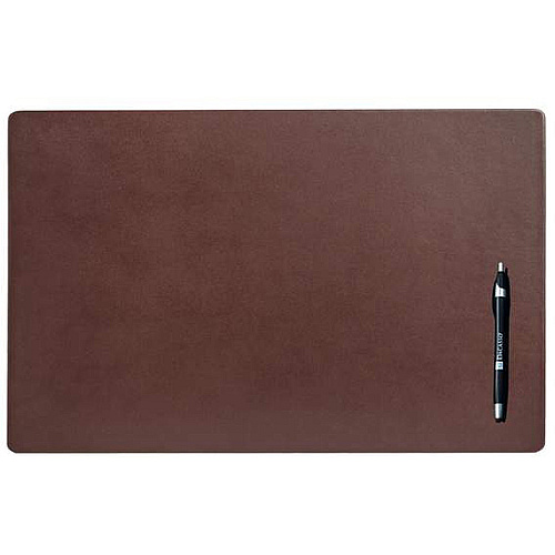 Dacasso Leather Conference Table Pad Rectangular - 22" Width - Top Grain Leather, Velveteen - Chocolate Brown - 1 Each (P3456)