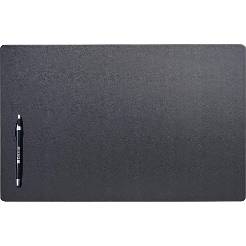 Dacasso Leatherette Conference Pad Rectangular - 22" Width - Leatherette, Velveteen - Black - 1 Each (P1057)