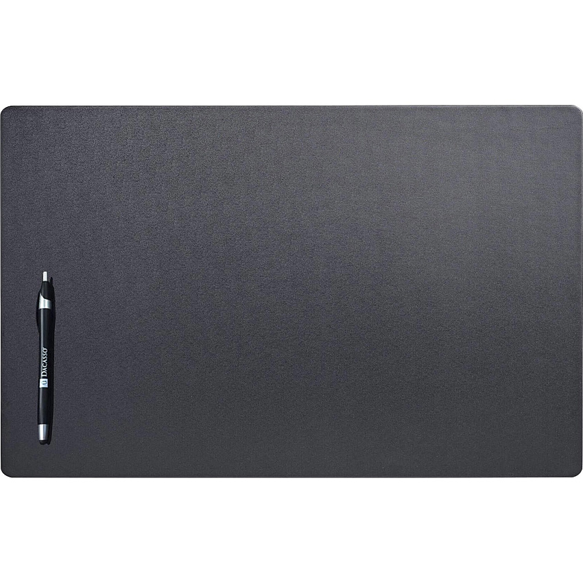 Dacasso Leatherette Conference Pad Rectangular - 22" Width - Leatherette, Velveteen - Black - 1 Each (P1057)