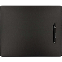 Dacasso Glass Tabletop Leather Conference Pad Rectangular - 17" Width - Leatherette, Foam, Rubber - Black - 1 Each (P1045)
