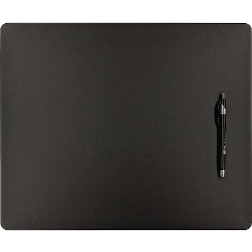 Dacasso Glass Tabletop Leather Conference Pad Rectangular - 17" Width - Leatherette, Foam, Rubber - Black - 1 Each (P1045)
