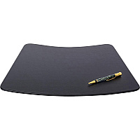 Dacasso Round Table Leatherette Conference Pad Rectangular - 17" Width - Leatherette, Velveteen - Black - 1 Each (P1324)