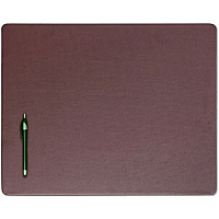 Dacasso Leatherette Conference Table Pad Rectangular - 20" Width - Leatherette, Velveteen - Chocolate Brown - 1 Each (P3431)