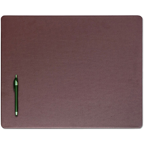 Dacasso Leatherette Conference Table Pad Rectangular - 20" Width - Leatherette, Velveteen - Chocolate Brown - 1 Each (P3431)