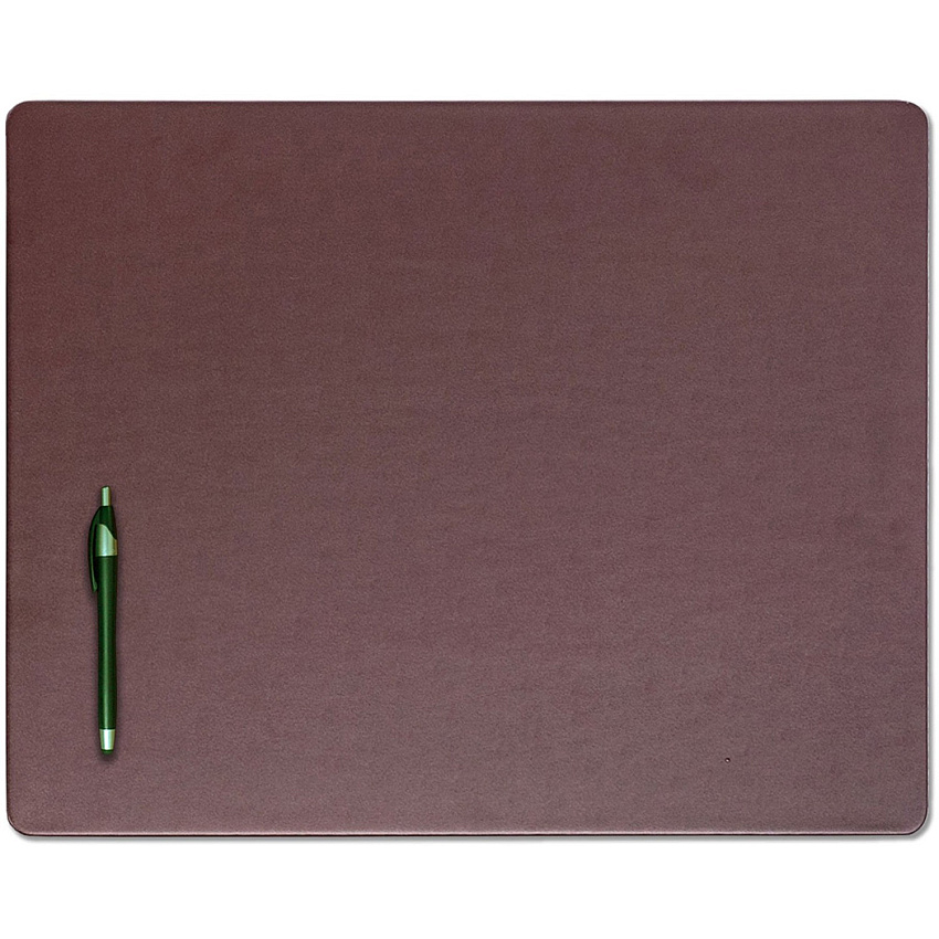Dacasso Leatherette Conference Table Pad Rectangular - 20" Width - Leatherette, Velveteen - Chocolate Brown - 1 Each (P3431)