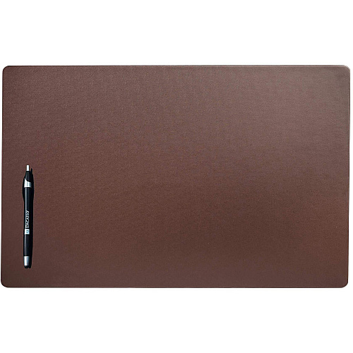 Dacasso Leatherette Conference Pad Rectangular - 22" Width - Leatherette, Velveteen - Chocolate Brown - 1 Each (P3457)