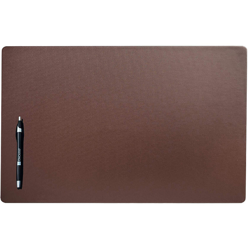 Dacasso Leatherette Conference Pad Rectangular - 22" Width - Leatherette, Velveteen - Chocolate Brown - 1 Each (P3457)