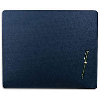 Dacasso Leatherette Conference Table Pad Rectangular - 17" Width - Leatherette, Velveteen - Navy Blue - 1 Each (P4615)