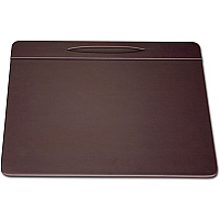 Dacasso Leatherette Top-Rail Conference Pad Rectangular - 17" Width - Leatherette - Chocolate Brown - 1 Each (P3429)