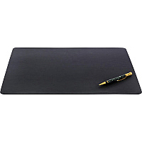 Dacasso Leatherette Conference Table Pad Rectangular - 17" Width - Leatherette, Metal, Velveteen - Black - 1 Each (P1315)