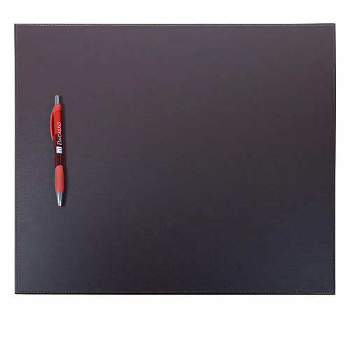 Dacasso Leatherette Conference Table Pad Rectangular - 17" Width - Leatherette, Velveteen - Chocolate Brown - 1 Each (P3347)