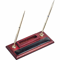 Dacasso Rosewood & Leather Pen Stand/Cell Phone Holder Leather, Rosewood, Rubber - Black - 1 Each (A8012)