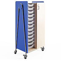 Safco Whiffle Typical Double Rolling Storage Cart 153 lb Load Capacity - 4 Casters - 3" Caster Size - Laminate, Particleboard, Polyvinyl Chloride (PVC), Metal, Thermofused Laminate (TFL), Steel - 30" Width x 19.75" Depth x 60" Height - Spectrum  (3928SBU)