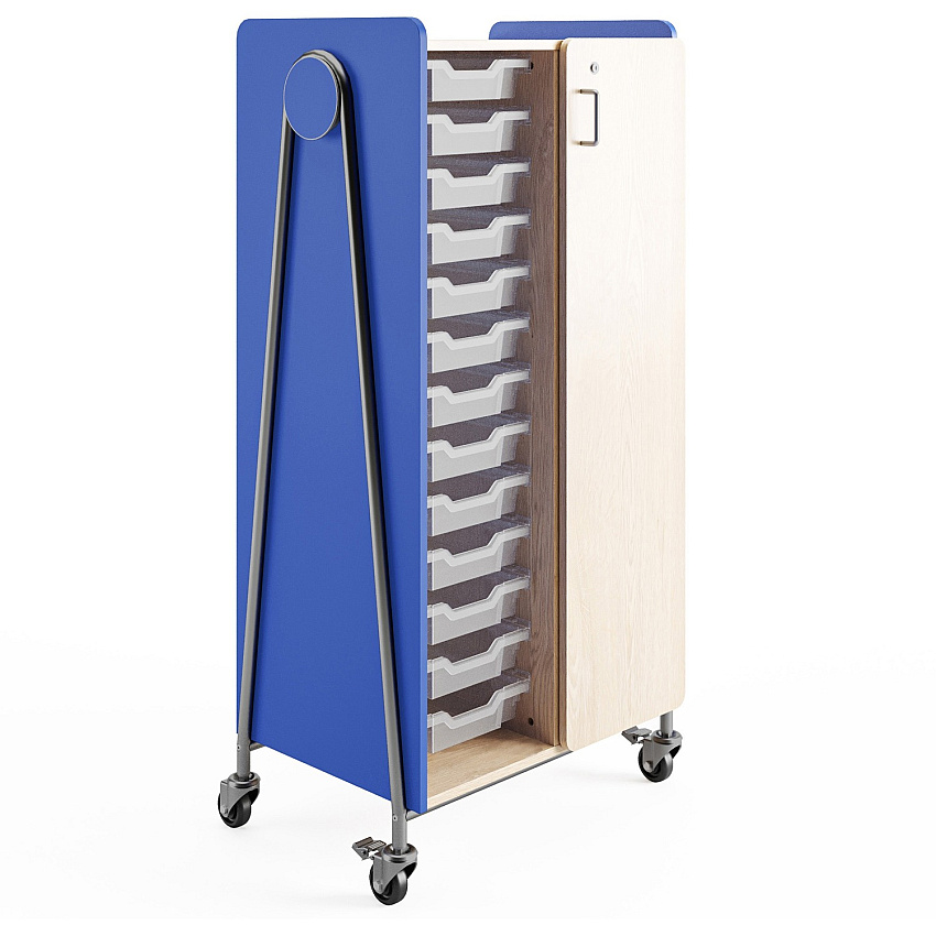 Safco Whiffle Typical Double Rolling Storage Cart 153 lb Load Capacity - 4 Casters - 3" Caster Size - Laminate, Particleboard, Polyvinyl Chloride (PVC), Metal, Thermofused Laminate (TFL), Steel - 30" Width x 19.75" Depth x 60" Height - Spectrum  (3928SBU)