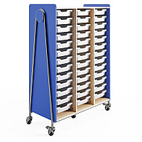 Safco Whiffle Typical Triple Rolling Storage Cart 396 lb Load Capacity - 5 Casters - 3" Caster Size - Laminate, Particleboard, Polyvinyl Chloride (PVC), Metal, Thermofused Laminate (TFL) - 43.25" Width x 19.75" Depth x 60" Height - Steel Frame - (3932SBU)