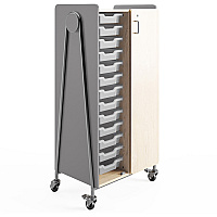 Safco Whiffle Typical Double Rolling Storage Cart 153 lb Load Capacity - 4 Casters - 3" Caster Size - Laminate, Particleboard, Polyvinyl Chloride (PVC), Metal, Thermofused Laminate (TFL), Steel - 30" Width x 19.75" Depth x 60" Height - Gray - 1  (3928GRY)