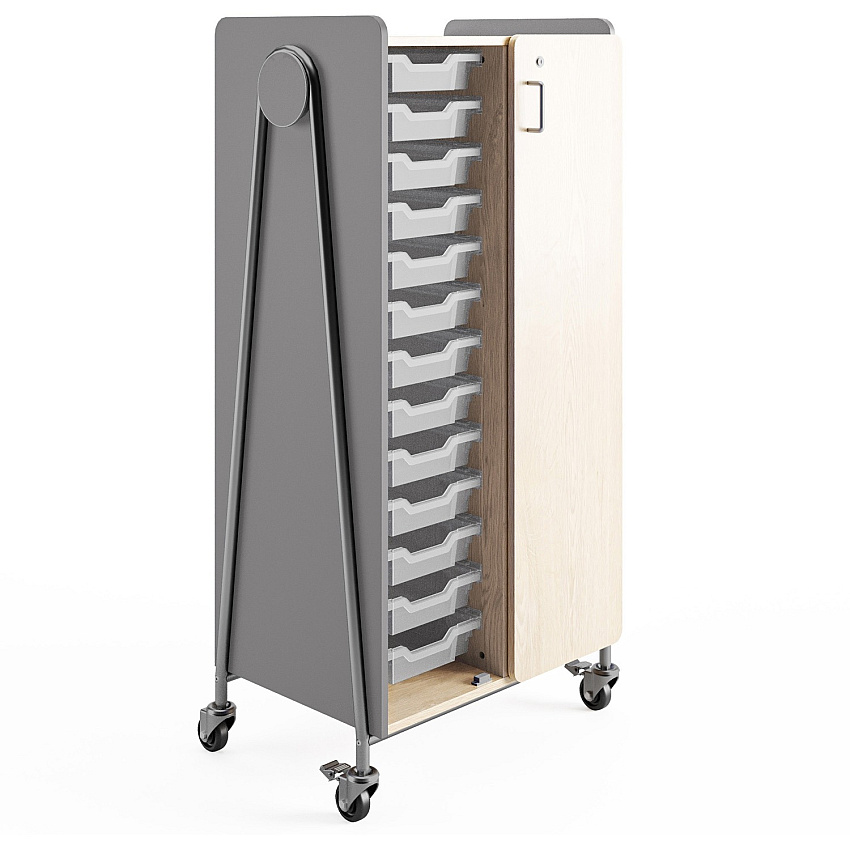 Safco Whiffle Typical Double Rolling Storage Cart 153 lb Load Capacity - 4 Casters - 3" Caster Size - Laminate, Particleboard, Polyvinyl Chloride (PVC), Metal, Thermofused Laminate (TFL), Steel - 30" Width x 19.75" Depth x 60" Height - Gray - 1  (3928GRY)
