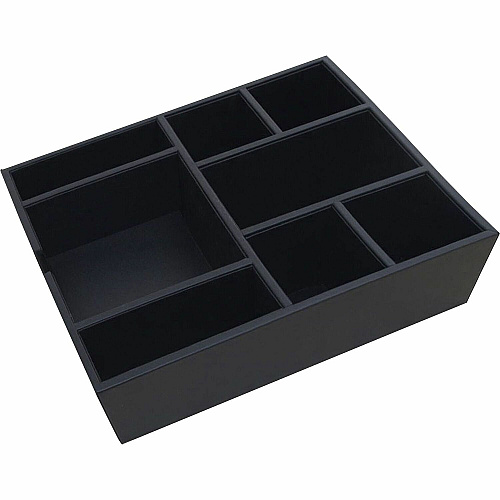 Dacasso Classic Leather Condiment Tray Durable - Black - Genuine Leather, Faux Leather, Leatherette, Velveteen - 1 Each (A1024)