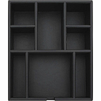 Dacasso Leatherette Condiment Tray 8 Compartment(s) - Durable - Black - Leatherette, Velveteen - 1 Each (A1324)