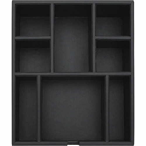 Dacasso Leatherette Condiment Tray 8 Compartment(s) - Durable - Black - Leatherette, Velveteen - 1 Each (A1324)