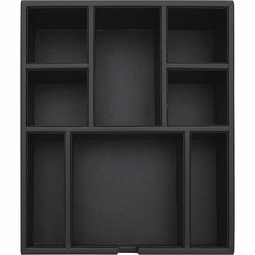 Dacasso Leatherette Condiment Tray 8 Compartment(s) - Durable - Black - Leatherette, Velveteen - 1 Each (A1324)