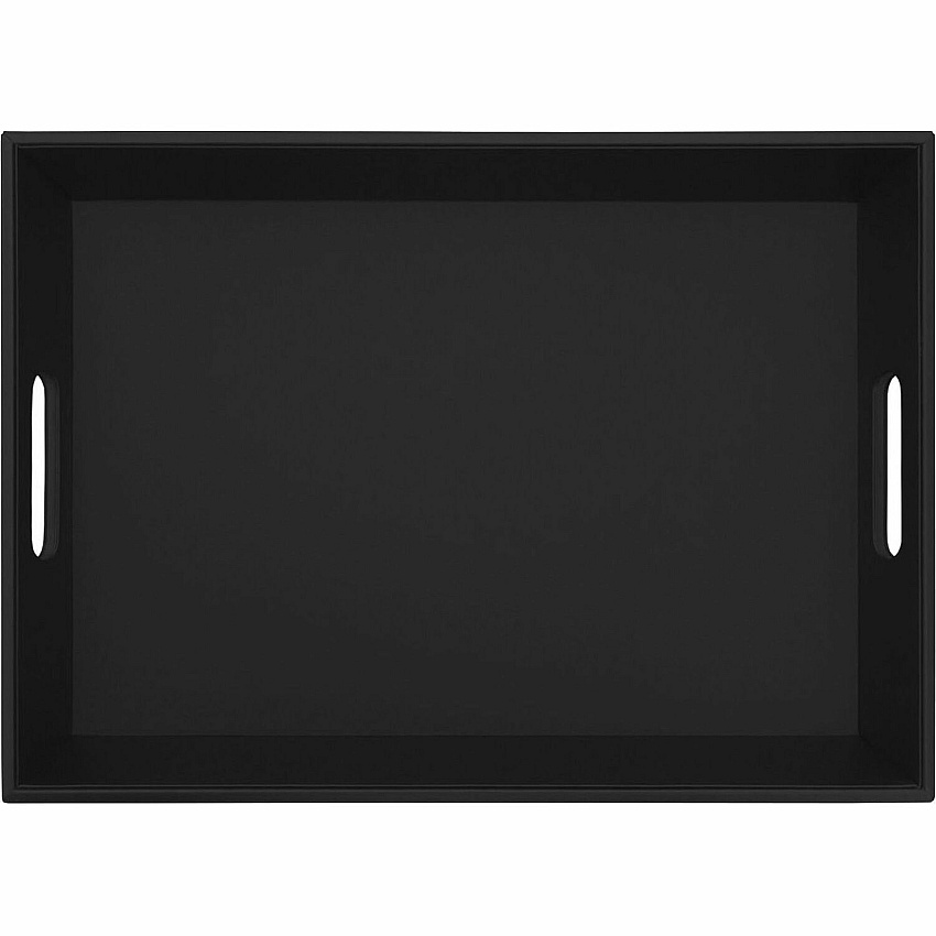 Dacasso Leatherette Serving Tray Serving, Storing - Black - Leatherette Body - 1 Each (A1333)