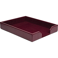 Dacasso Bonded Leather Letter Tray Desktop - Burgundy - Bonded Leather, Felt, Velveteen - 1 Each (A5201)
