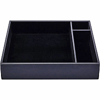 Dacasso Leatherette Conference Room Organizer 8 x Writing Pad - 3 Compartment(s) - Desktop - Black - Leatherette, Velveteen - 1 Each (A1340)
