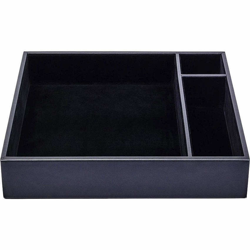 Dacasso Leatherette Conference Room Organizer 8 x Writing Pad - 3 Compartment(s) - Desktop - Black - Leatherette, Velveteen - 1 Each (A1340)