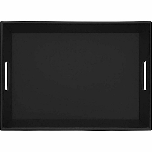 Dacasso Leather Serving Tray Serving - Black - Leather Body - 1 Each (A1033)
