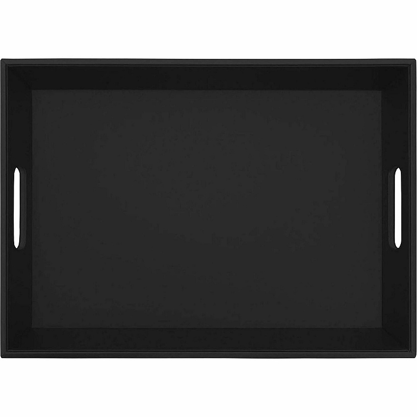 Dacasso Leather Serving Tray Serving - Black - Leather Body - 1 Each (A1033)