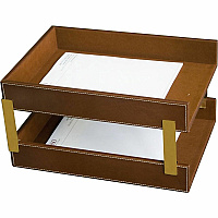 Dacasso Rustic Leather Memo Holder Desktop - Rustic Brown - Top Grain Leather, Velveteen - 1 Each (A3221)