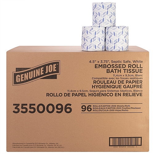Genuine Joe&reg; 2-Ply Toilet Paper, 500 Sheets/Roll, 96 Rolls/Carton (GJO3550096)