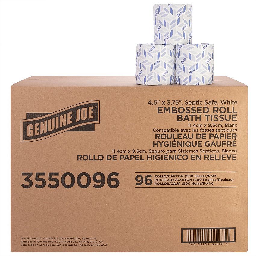 Genuine Joe&reg; 2-Ply Toilet Paper, 500 Sheets/Roll, 96 Rolls/Carton (GJO3550096)