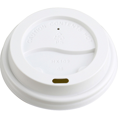 Genuine Joe Raised Siphole Hot Cup Lids Round - White - 50 / Pack (GJO19052)