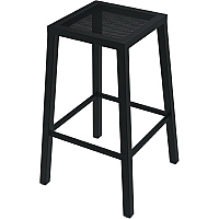 Holland Bar Stools Outdoor Series Stool 750 lb Load Capacity - 14" Width x 14" Depth x 30" Height - Steel - Black - 1 Each (OD40530)