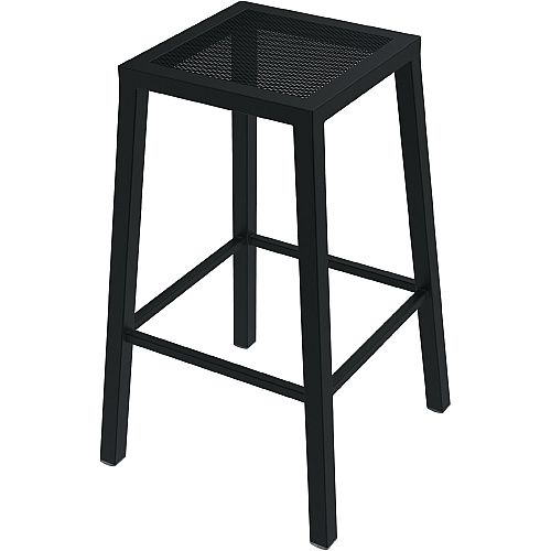 Holland Bar Stools Outdoor Series Stool 750 lb Load Capacity - 14" Width x 14" Depth x 30" Height - Steel - Black - 1 Each (OD40530)