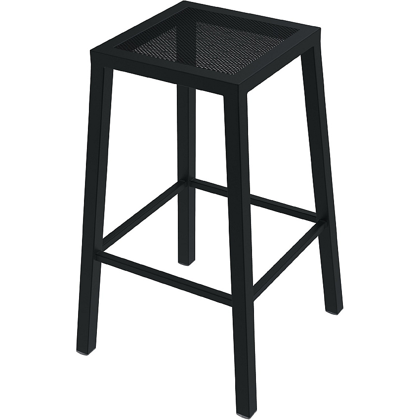 Holland Bar Stools Outdoor Series Stool 750 lb Load Capacity - 14" Width x 14" Depth x 30" Height - Steel - Black - 1 Each (OD40530)