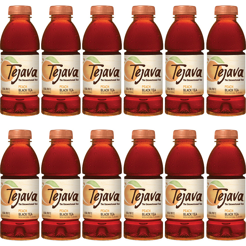 Tejava Peach Black Tea Bottle GMO Free - 12 / Carton (40132)